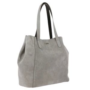 GUESS Vegan Suede Leather Gray Large Laptop Tote Weekender Bag